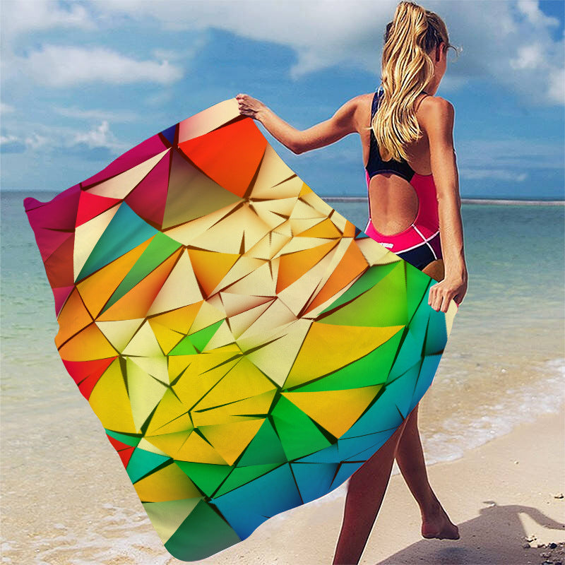 Colorful Geometric Hawaiian Beach and Bath Towel