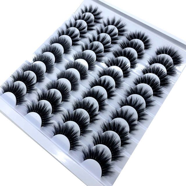 NEW! 20 Pairs 8-25mm False Eyelashes/100 Mink Eyelashes