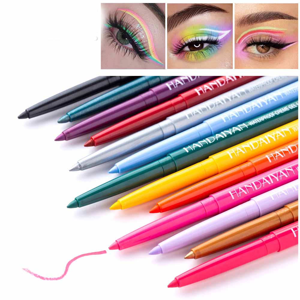 20 Color Cat Eye Makeup Waterproof Neon Colorful Liquid Eyeliner Pen - Long-lasting Black Eye Liner Pencil