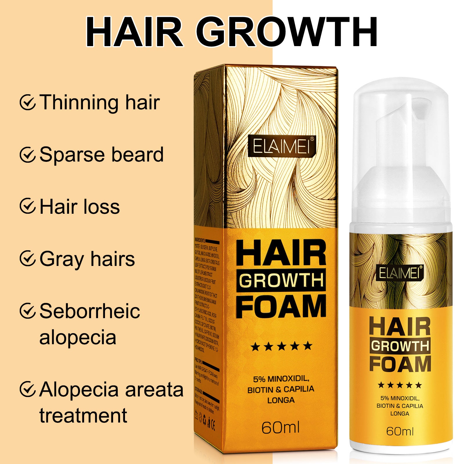 Hair Growth Foam - Moisturizing The Scalp and Preventing Hair Loss